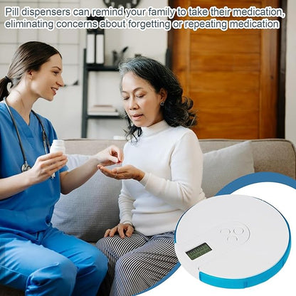 Pill Dispenser With Alarm: Smart Pill Dispenser Reminder, Automatic Pill Dispenser Elderly, Pill Box With Alarm, Up To 4 Alarms Day, T Organizer