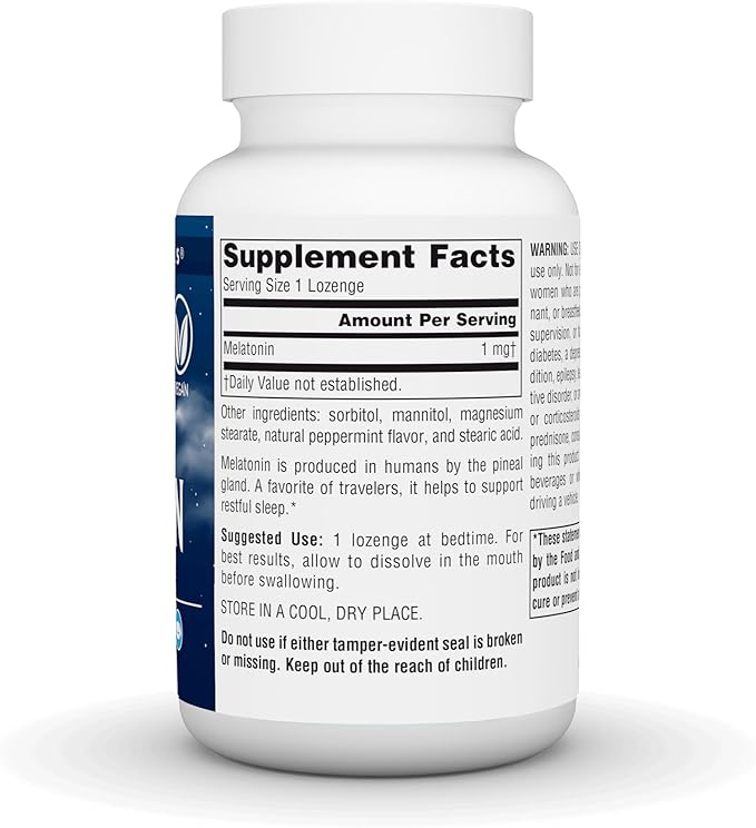 Source Naturals Melatonin Helps Promote Sleep* 1 mg - 300 Peppermint Flavored Lozenges