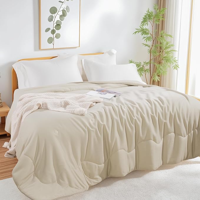 NEXHOME PRO 100% Viscose Derived from Bamboo Comforter Twin Size - Cooling & Moisture-Wicking Bedding Blanket - All Season Lightweight Design - Natural Organic Twin Duvet Insert