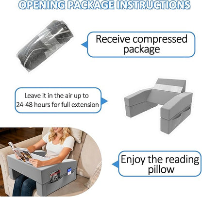 Machine Washable Lap Desk Pillow with Removable Cover Adjustable Angle Gaming & Reading Pillow for Teens Adults Multipurpose Laptop Bed Tray with Arms for Working, Napping Crafts (2)
