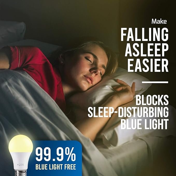 KOZE Night Light Bulbs Amber Lights Blue - Blocking LED Light Bulb - 1600K Color Temp w/No Blue Light - Sleep Aid for Baby Nursery Light, 3.5 watt (8 pcs)