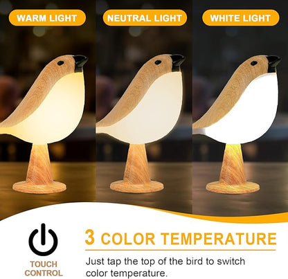 2Pack Cute Bird Table Lamp, Touch Control/Dimmable Brightness/3 Color Temperature/Cordless Desk Lamp Bedside Lamps for Nightstand, Bedroom, Small Space, Decoration