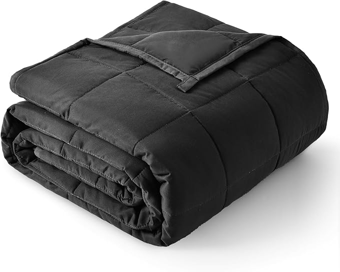 Topblan Weighted Blanket for Adults 12lbs, Soft Cooling Breathable Weighted Throw for Sleeping, Washable Heavy Blanket with Glass Beads for Winter, Sofa Bed, 48"x72" Twin Size