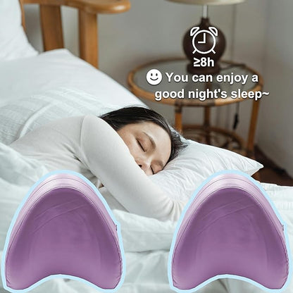 Satin Knee Pillow Cover for Contour Legacy Leg & Knee Foam Support Pillow, Upgraded Invisible Zippered Satin Leg Pillowcase Replacement-Cover ONlY (Blush Purple, 2-Pack)