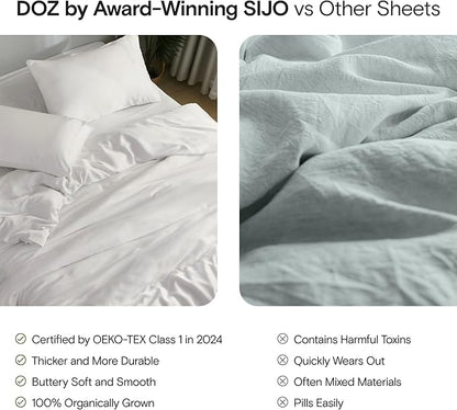 DOZ Duvet Cover Set, 100% Viscose derived from Bamboo, Organically Grown, Buttery Soft, Cooling Duvet Covers, High GSM, 1 Duvet Cover and 2 Pillowcases, 106"x90" (Forest, King/Cal King)
