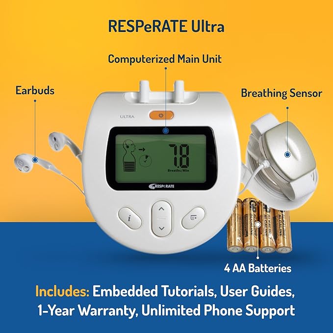 RESPeRATE Ultra Blood Pressure Lowering Device - Doctor Recommended Non-Drug Medical Device - Clinically Proven to Lower Blood Pressure Naturally - Just 15 Minutes a Day