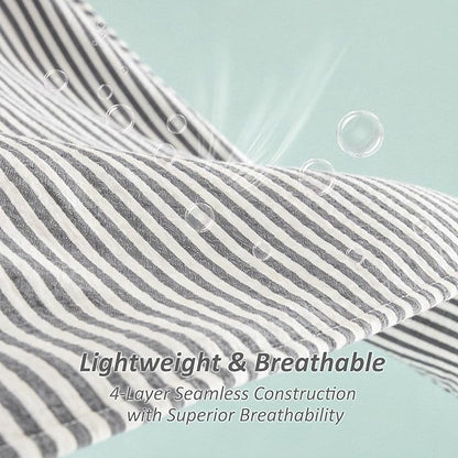 EMME Cotton Muslin Twin XL Blanket Breathable Gauze Soft Lightweight Adults Gifts for Women (Striped Grey, 66"x90")