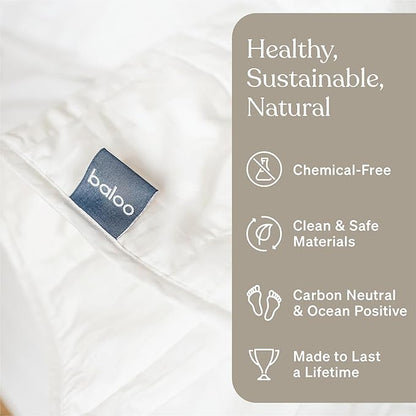 Baloo Weighted Blanket for Adults 20 lb (Pebble White, 60"x80") | Cool & 100% Cotton | Machine Washable & Dryer Safe | Glass Microbead Fill