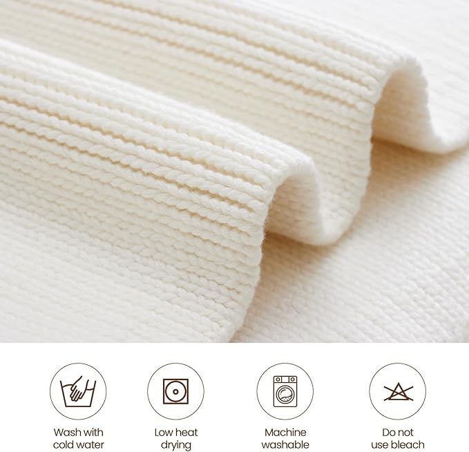 Knitted Weighted Blanket for Adults, 62"x90" 16lbs Chunky Knit Heavy Cotton Blanket, Cooling, Breathable, Sustainable, Machine Washable,Valentine's Day Birthday Gifts Presents for Mom Women