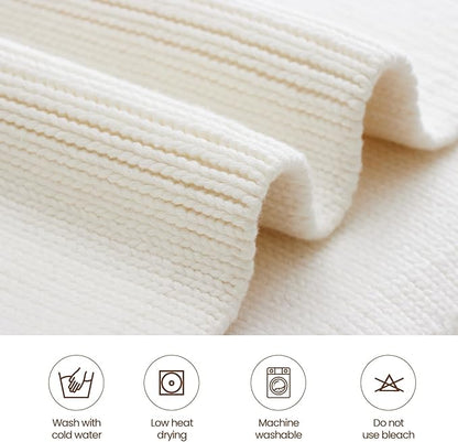 Knitted Weighted Blanket for Adults, 62"x90" 16lbs Chunky Knit Heavy Cotton Blanket, Cooling, Breathable, Sustainable, Machine Washable,Valentine's Day Birthday Gifts Presents for Mom Women