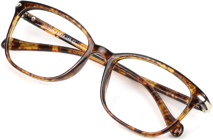 VisionGlobal Blue Light Blocking Glasses for Women/Men, Anti Eyestrain, Computer Reading, TV Glasses, Stylish Square Frame, Anti Glare(Tortoise,+2.25 Magnification)