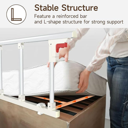 WAYES Bed Rails for Elderly Adults (34" x 16"), Foldable Bed Side Rails for Full, Queen, King Size Bed, Safety Guard, Durable, Tool-Free Assembly