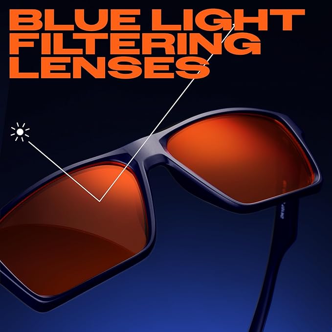 Titan Gaming Glasses, Blue Light Blocking, Night Driving Glasses for Men, Computer Protection Christmas Gift for Gamers