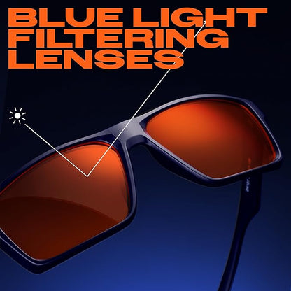 Titan Gaming Glasses, Blue Light Blocking, Night Driving Glasses for Men, Computer Protection Christmas Gift for Gamers