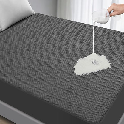 Waterproof Mattress Protector Full Size - Breathable, Noiseless, Ultra-Soft Bed Cover, Mattress Pad Cover with Deep Stretchable Pockets 8"-21" (Gray)