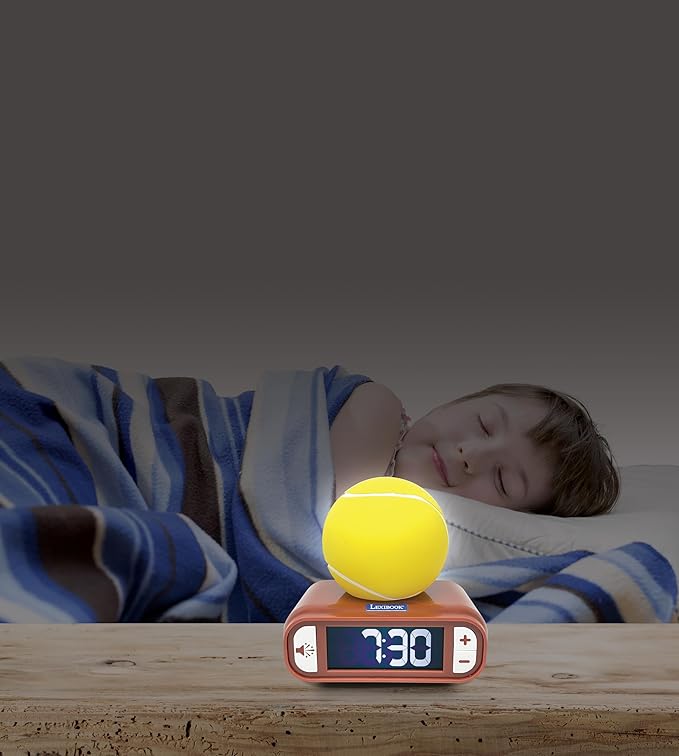 LEXiBOOK, Tennis, Tennis Nightlight Alarm Clock, Sounds and Melodies, Backlit LCD Screen, Luminous, Snooze, RL800T