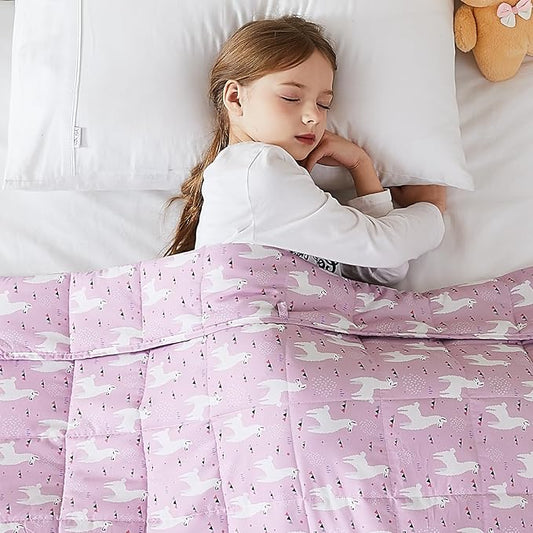 L'AGRATY Weighted Blanket - 40"x60" 10lbs Breathable Weighted Blanket Microfiber Material with Glass Beads
