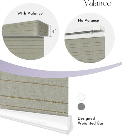 Graywind Motorized Natural Sliding Panels Compatible with Alexa Google Light Filtering Smart Panel Track Blinds for Patio Sliding Door, Custom Size (Quarry)