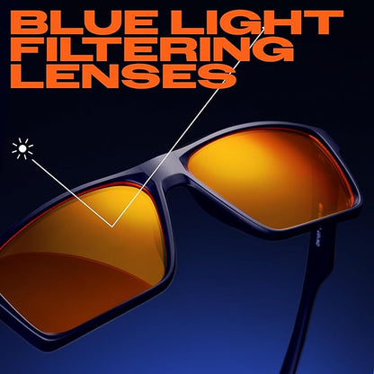 Titan Gaming Glasses, Blue Light Blocking, Night Driving Glasses for Men, Computer Protection Christmas Gift for Gamers