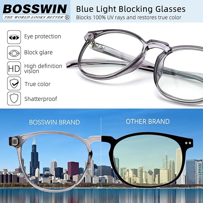 Blue Light Blocking Glasses for women/men - 4Pack Computer Reading/Gaming/TV/Phones Glasses Anti UV Glare Eyestrain