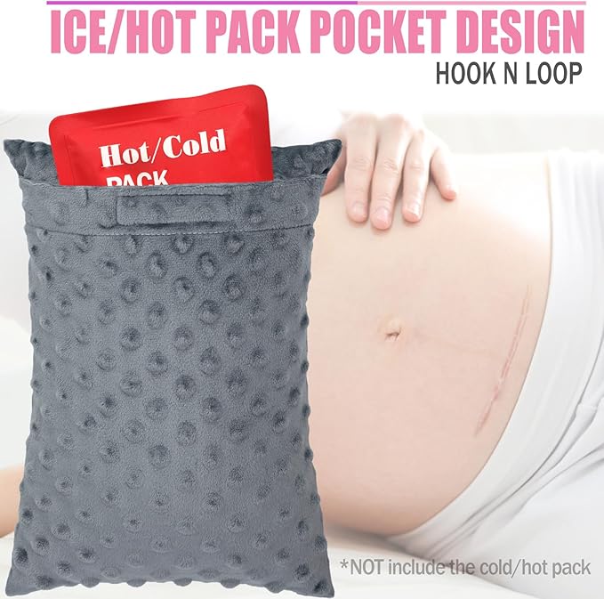2 Pcs Soft Knee Pillow for Side Sleepers, Pressure Pillows Between Legs 11"x7" Small Knee Pillow Joints Cushion for Sleeping Hip and Back Pain, Minky Dot Dark Gray