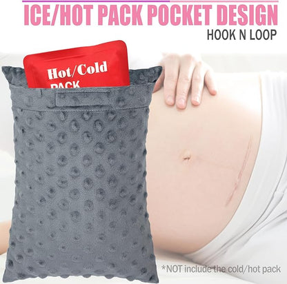 2 Pcs Soft Knee Pillow for Side Sleepers, Pressure Pillows Between Legs 11"x7" Small Knee Pillow Joints Cushion for Sleeping Hip and Back Pain, Minky Dot Dark Gray
