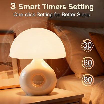 Mushroom Lamp, 670nm Red Light & 10000 Lux Therapy Lamp with Remote & Memory, 4 Color & 5 Brightness/3 Timers,Bedside Nightstand Light for Bedroom,Sunlight Lamp for Home Office Birthday Gift