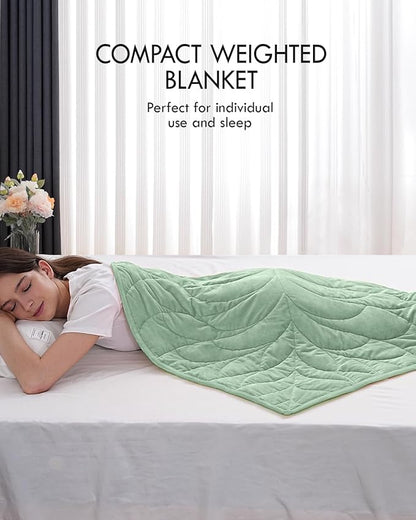 Kaisa Weighted Blanket for Adults 7lbs 41" x 53", Cozy Luxury Crystal Velvet Small Weighted Lap Blanket, All-Season Blanket, Machine Washable, Sage Green