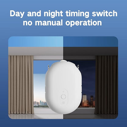Smart Automatic Curtain Opener and Closer, Bluetooth Curtain Robot with App, Voice, Remote Control for U/T Rails Compatible with Alexa, Google Home, Tuya, Smart Life APP
