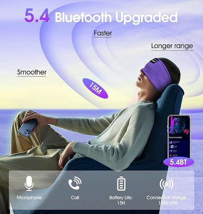 TOPOINT Sleep Headphones Headband Bluetooth 5.4, Sports Headband Wireless Earphones Sweat Breathable with HD Stereo Speaker for Women Men Sports Gifts Workout Jogging Yoga Insomnia Travel Meditation
