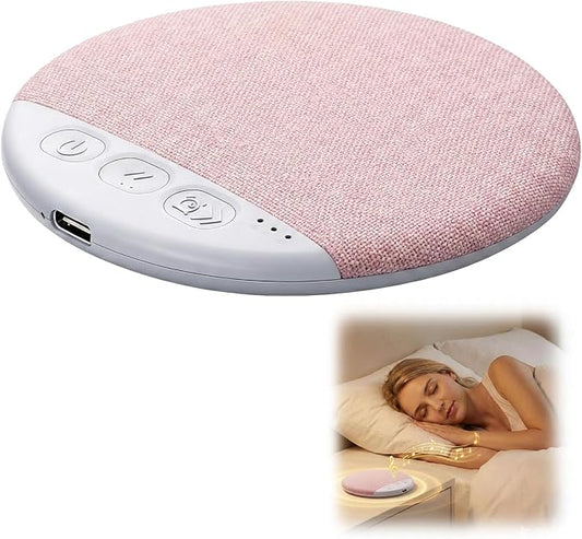 Sleep Pillow Speaker, Bluetooth Pillow Speaker for Sleeping, Mini Bone Conduction Bluetooth Sleep Aid with White Noise Timer, Flat and Ultra-Thin, Auto-Off Function for Deep Sleep (Pink)