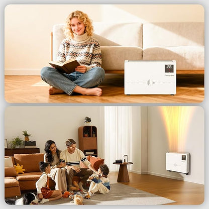 Smart Wall Heater with Wireless and Remote Control, 1500W Space Heaters for Indoor Use, Wall Mounted/Floor Electric Heater with Thermostat, Works with Alexa, 24H Timer,for Bedroom, Garage