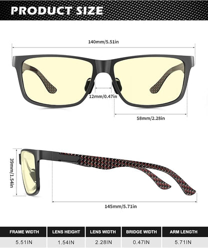 ANYLUV Blue Light Blocking Glasses Men Computer Gaming Glasses Lightweight Al-Mg Metal Anti Eyestrain Eye Protection