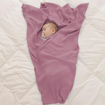 36” X 40” Inches Cooling Baby Waffle Weave Blanket, Ultra-Soft Lightweight Receiving Blanket for Newborn, Breathable Comfortable Baby Swaddle Blanket for Boys and Girls(Mauve)