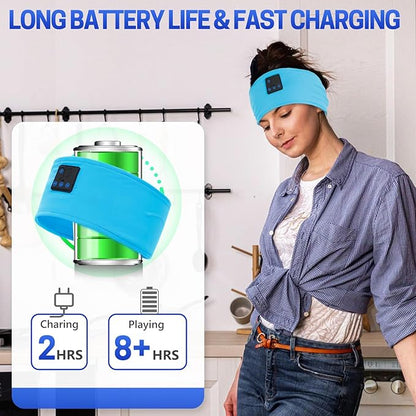 Aurya Sleep Headphones Sports Wireless Bluetooth Headband for Side Sleeper, Bluetooth 5.4, with Ultra-Thin HD Stereo Speaker, Sleeping Headphone for Women Men Running Yoga Workout