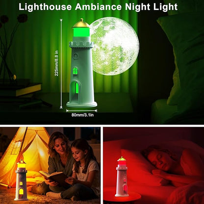 easuntec Moon Projection Night Light Color Changing, Rechargeable Dimmable Timer, RGB Night Light for Bedroom, Nursery, Kids, Adults, Moon Lighthouse Gifts for Girls Boys (RGB)