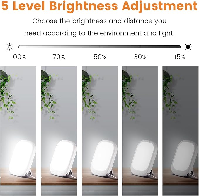LASTAR Sun Lamp 10,000 Lux Daylight Lamp with Memory Function 5 Adjustable Brightness Levels 4 Color Temperature 4 Timer Funtion Sunlight Lamp Mountable Support Smart Plug