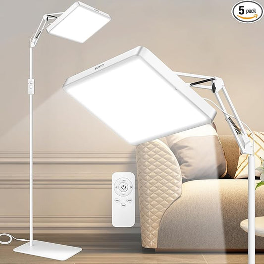 SUXIO Light Therapy Lamp - 12000 LUX Therapy Lights, Happy Lamp with Remote, Light Box Therapy with 3 Timer & 4 Brightness, LED UV-Free Daylight Lamp Perfect for Home