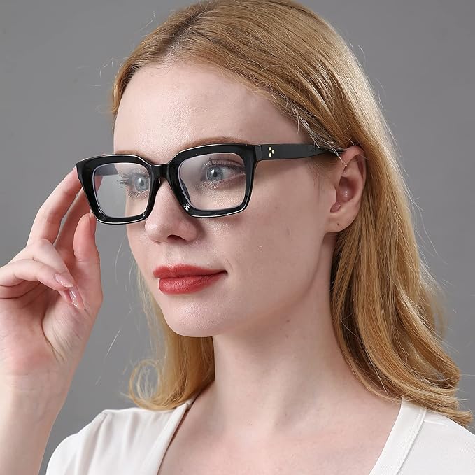 DXYXYO Reading Glasses for Women Blue Light Blocking Oversized Fashion Oprah Style Square Computer Readers, 2.0 Magnification 3 Pack