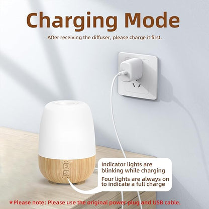 150ML Cordless Essential Oil Diffuser, Built-in 6000mAH Rechargeable Battery, 7-Hour Runtime, 7 LED Color Changing Lights, Portable Aromatherapy Diffuser for Home,Office,Outdoor