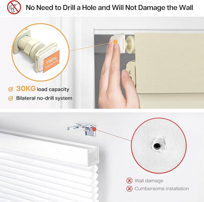 LazBlinds No Drill Blinds for Indoor Windows, Blackout Roller Shades, Cordless Window Blackout Blinds, Thermal Insulated Fabric UV Protection for Home and Office, 21.5" W x 72" H, Beige