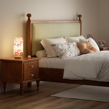 Fenmzee Lips Table Lamp for Bedroom - Inline Control, Small Bedside Lamp with 3000K A15 LED Blub, Easy Assembly (Lips White Shade, 9" Inline Control)