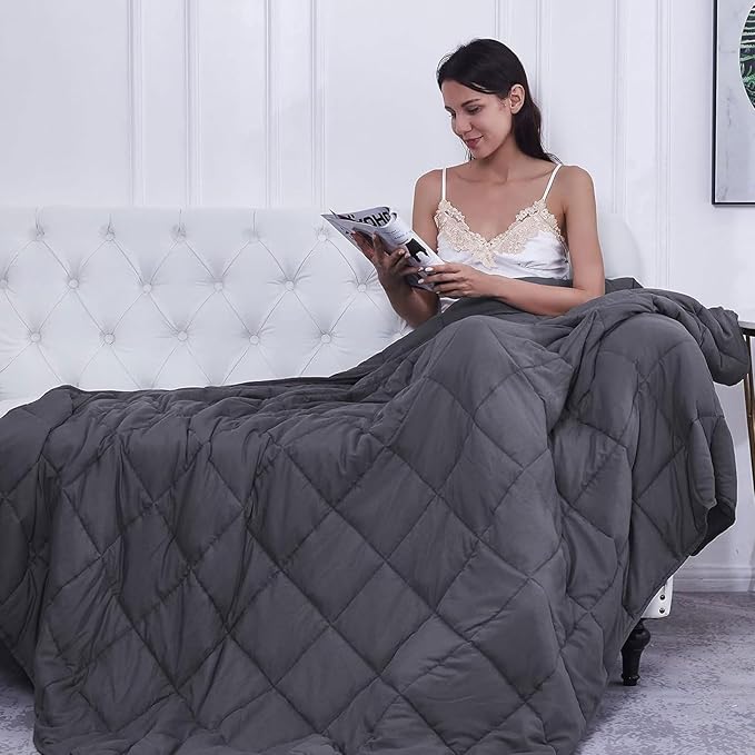 AIZYR Weighted Blanket Heavy Blanket with Glass Bead, Soft Blanket for Sleeping High Breathability Comfort Blanket for Adults & Couple All Season,48.0" 72.0"/11.9LB