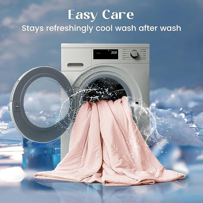 Dream Valley Outlast® King Cooling Comforter, NASA-Grade Instant Cooling Blanket for Hot Sleepers, Luxurious Comforter for All Season, Pink Blush, 106"x90"