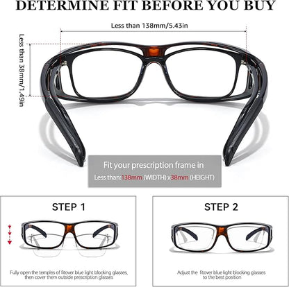LVIOE Fit Over Blue Light Blocking Glasses and Computer Eyewear- Wear Over Prescription Glasses/Reading Glasses/RX Glasses