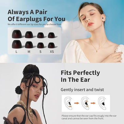 Earplugs Sleep Earbuds Snoring Solution Ear Plugs for Sleeping Noise Cancelling Reduction Concert Tapones para Dormir Sin Ruido Reusable Motorcycle Custom Molded Headphones for Side Sleepers