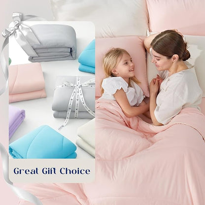 Dream Valley Outlast® Twin Cooling Comforter, NASA-Grade Instant Cooling Blanket for Hot Sleepers, Luxurious Comforter for All Season, Pink Blush, 60"x80"