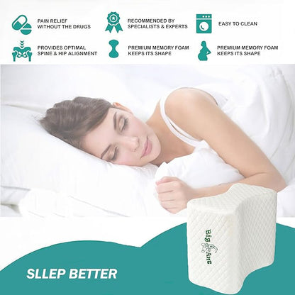 Big Ant Knee Pillow Orthopedic Leg Pillow Designed for Side Sleepers, Leg, Pregnancy, Back, Hip Pain Relief - Comfortable Memory Foam Knee Support Pillow with Breathable Washable Cover