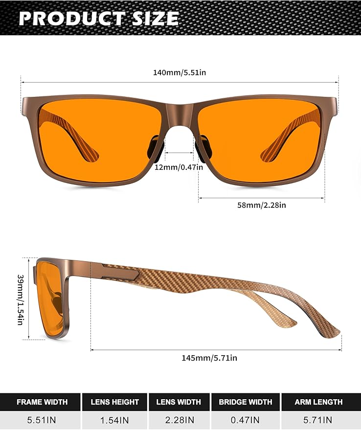 ANYLUV Blue Light Blocking Glasses Men Computer Gaming Glasses Lightweight Al-Mg Metal Anti Eyestrain Eye Protection