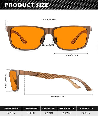 ANYLUV Blue Light Blocking Glasses Men Computer Gaming Glasses Lightweight Al-Mg Metal Anti Eyestrain Eye Protection